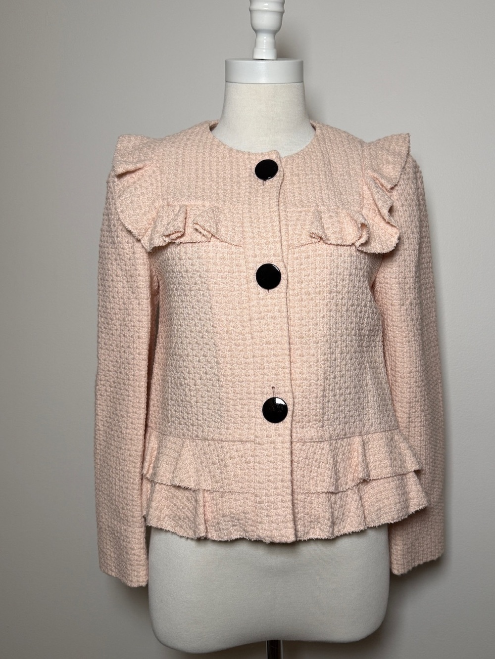 Kate Spade - Ruffle Blazer in Light Blush Pink -Size 0